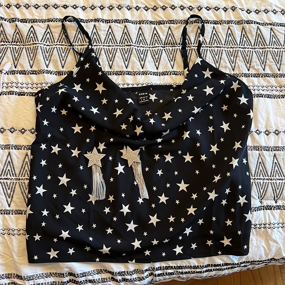 Shein Galaxy Cami & Earrings